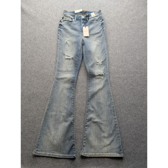 Judy Blue Denim - NWT Women's Judy Blue Bell Bottom Jeans Distressed High Rise size 1/25